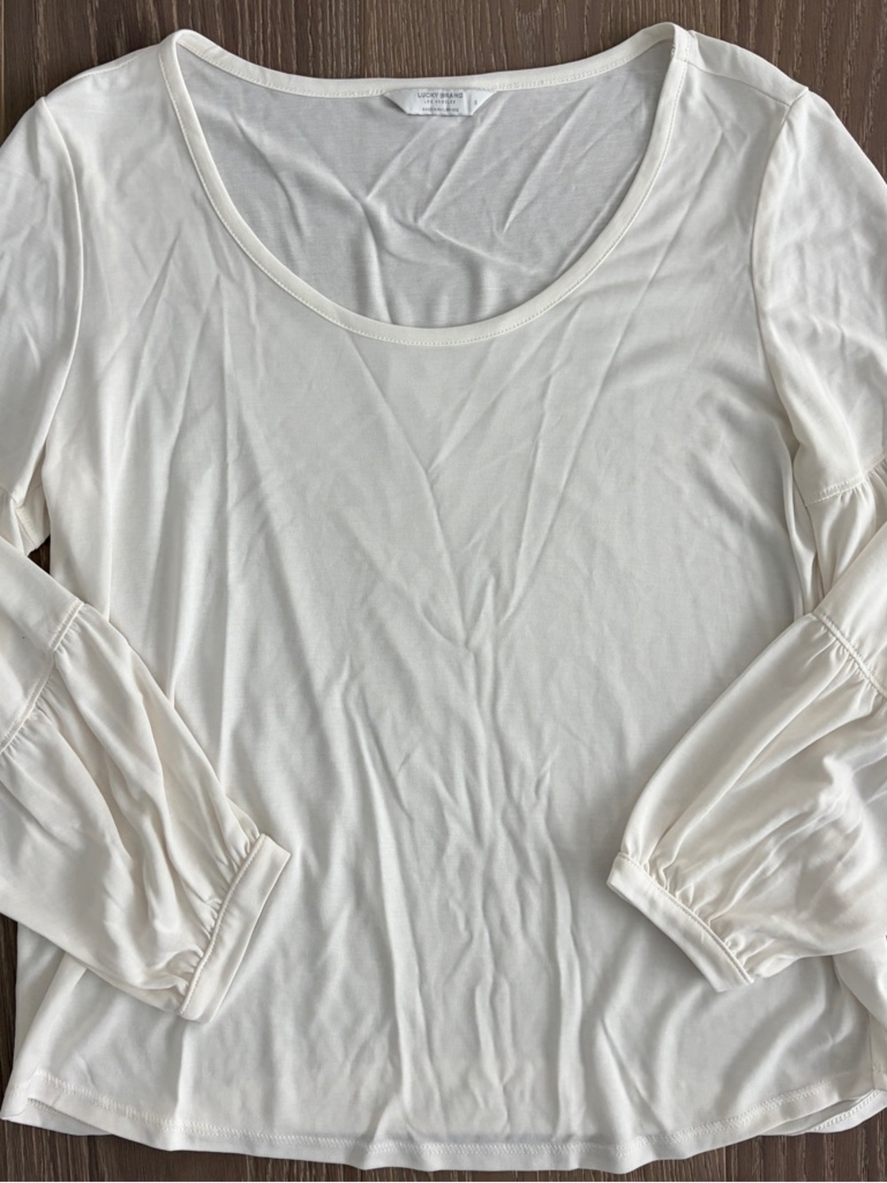 Lucky Brand Cream/Off-White Tee - Simple Neckline